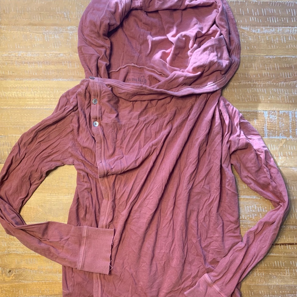 Free People “Wrap Ruffle Cardi” long sleeve top